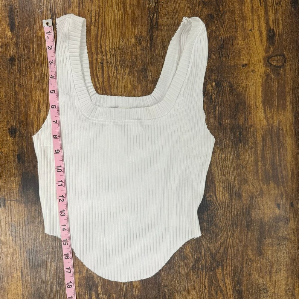 Cotton Citizen white Ibiza Square neck crop Tank Top Size XS NEW - Picture 7 of 7